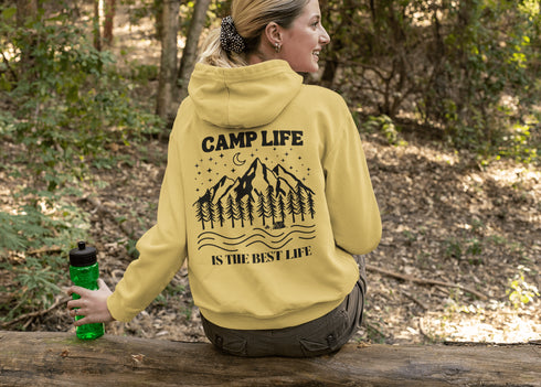 C & Win Sports Camp Life Is The Best Life Hoodie Gold / S - C & Win Sports